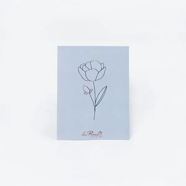 Фирменная открытка синяя "Роза" купить в Барнауле