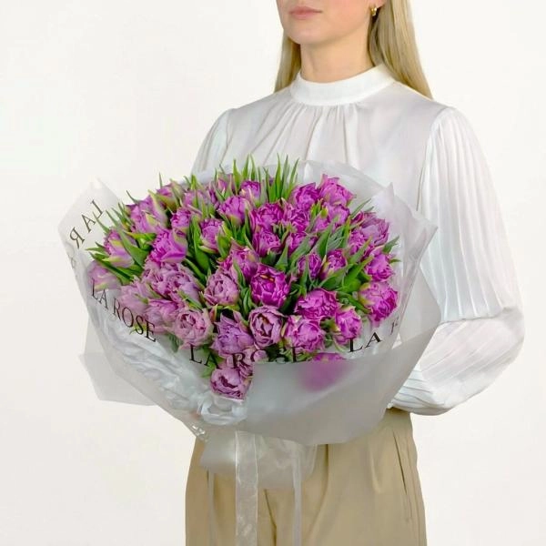 Букет сиреневых тюльпанов купить в Барнауле