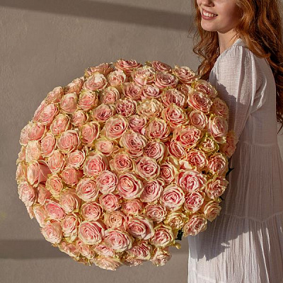 Букет 101 роза Pink Mondial купить в Барнауле