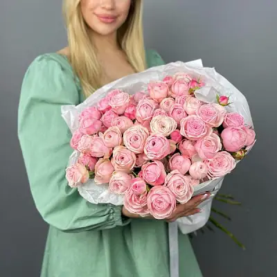 Моно кустовой розы Mansfield Park Pink в упаковке