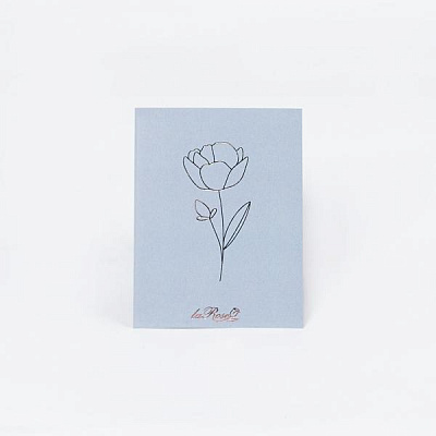 Фирменная открытка синяя "Роза"